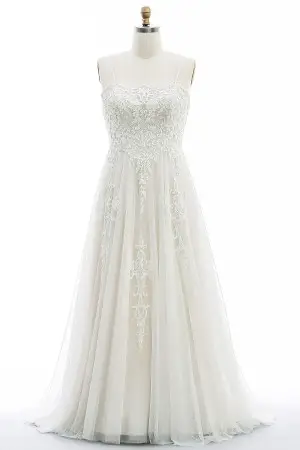 scalloped lace wholesale plus size A line wedding dress