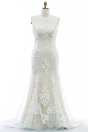 floral lace mermaid plus size wholesale wedding gown