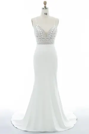 crochet lace mermaid crepe wholesale wedding dress