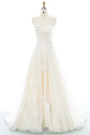 beaded single strap champagne wholesale wedding dress