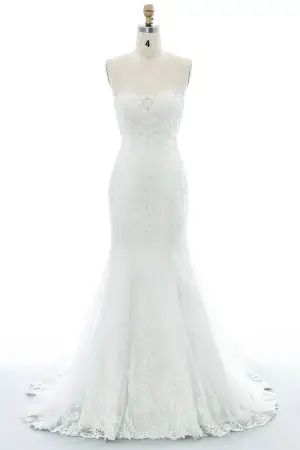 strapless mermaid lace wholesale designer wedding gown