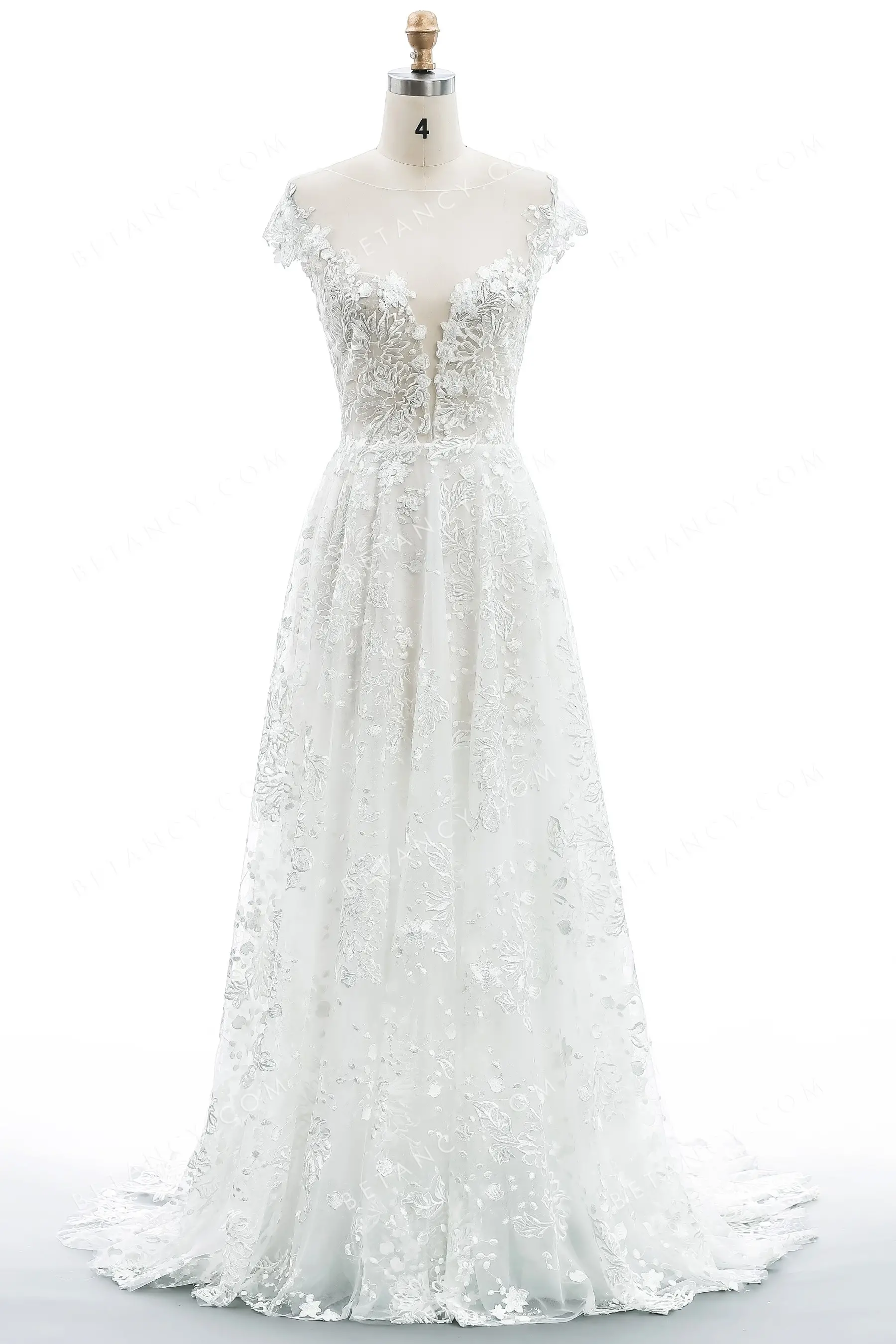 Boho Garden V-Neck Floor-Length Satin Tulle Wedding Jumpsuit Dresses