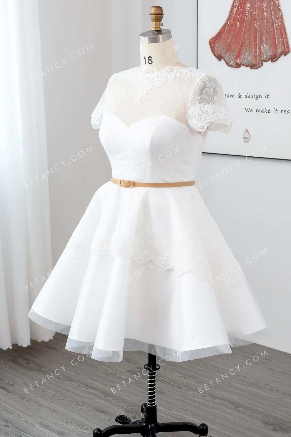short illusion lace wedding dress short illusion lace wedding dress