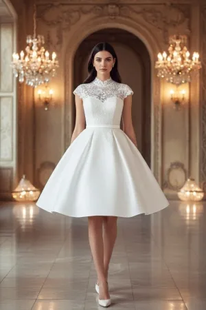 vintage inspired tea length wedding dress